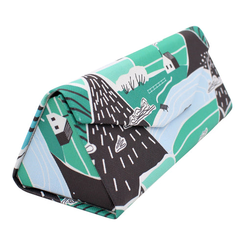 REAL SIC Hard  Folding  PU Leather Glasses Case – Farm House