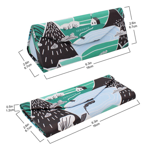 REAL SIC Hard  Folding  PU Leather Glasses Case – Farm House