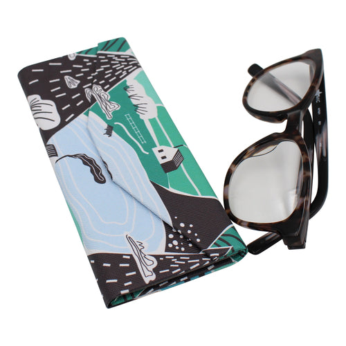 REAL SIC Hard  Folding  PU Leather Glasses Case – Farm House