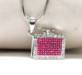 MADE IN KOREA WHITEGOLD PLATING AND CRYSTAL DECO MAKEUP CASE PENDANT